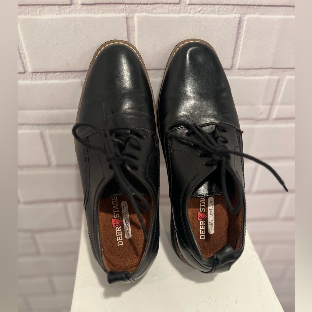 Deer Stags Black Kids Dress Shoes